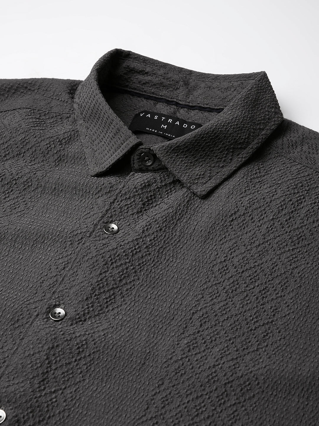 Intricate Diamond Textured Olive Shirt - Image 3