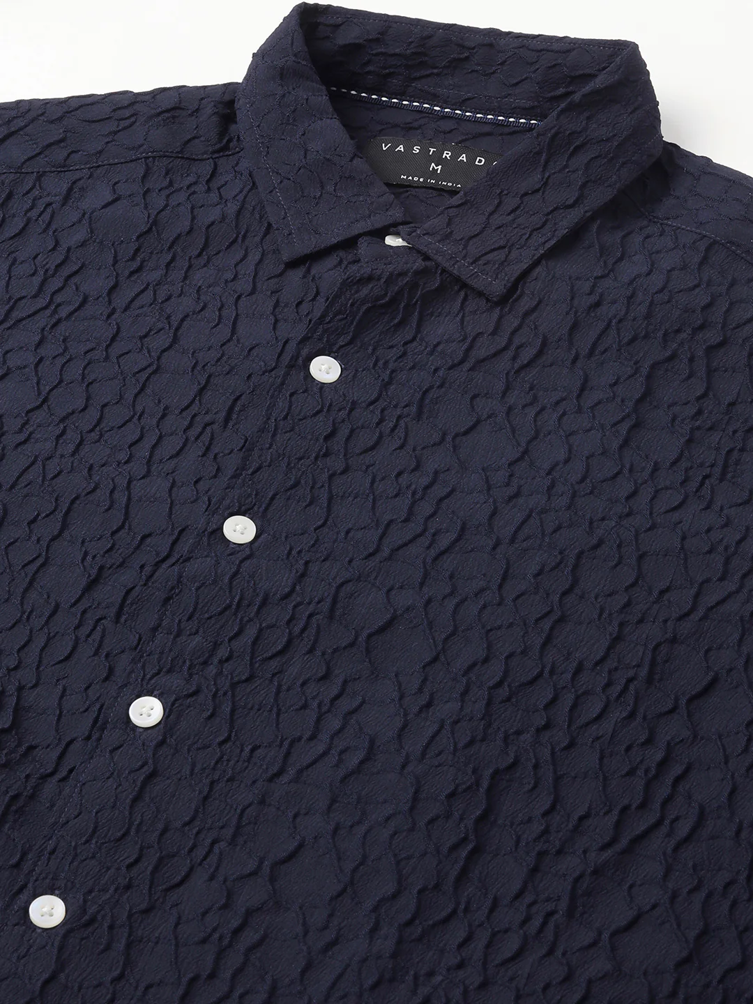 Intricate Navy Textured Shirt - Image 3