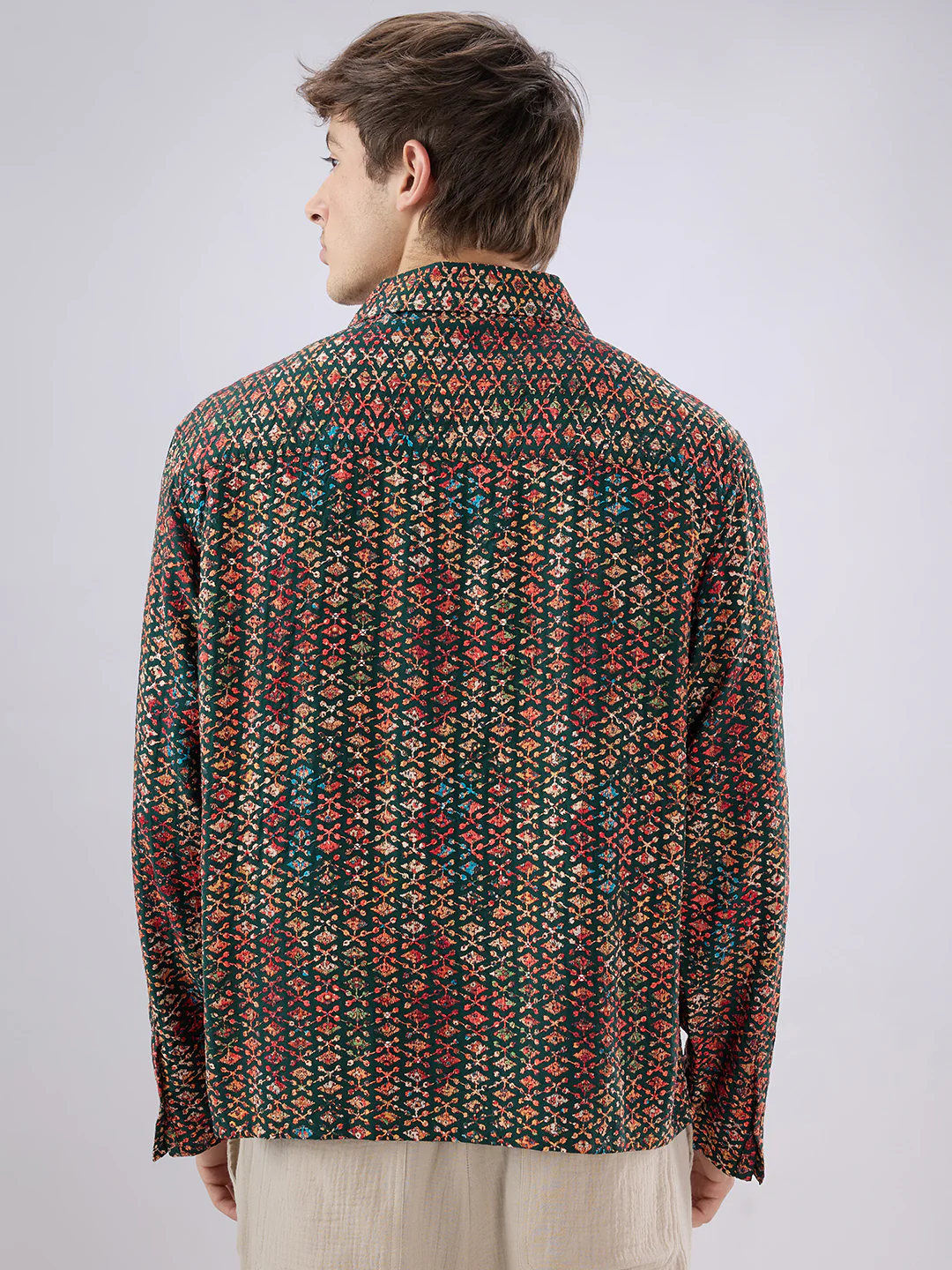 Ishqiya Nazara Sequin Glow Embroidered Cuffless Oversized Shirt - Image 6