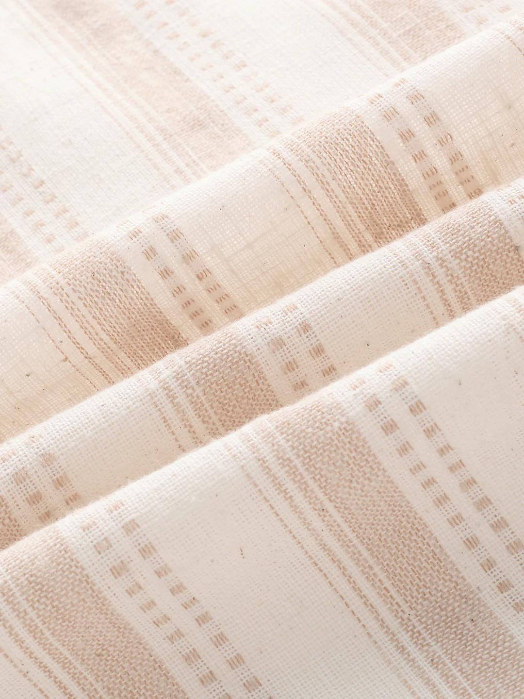 Ivory & Beige Burlap Striped Shirt - Image 9