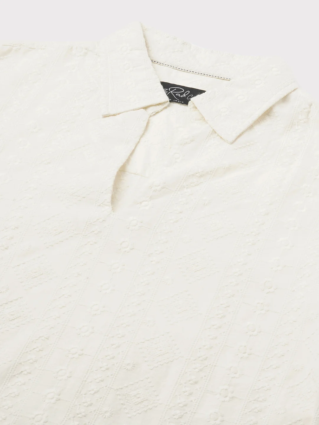 Ivory Meadow Opulent Detail Embroidery Oversized Polo Shirt - Image 3