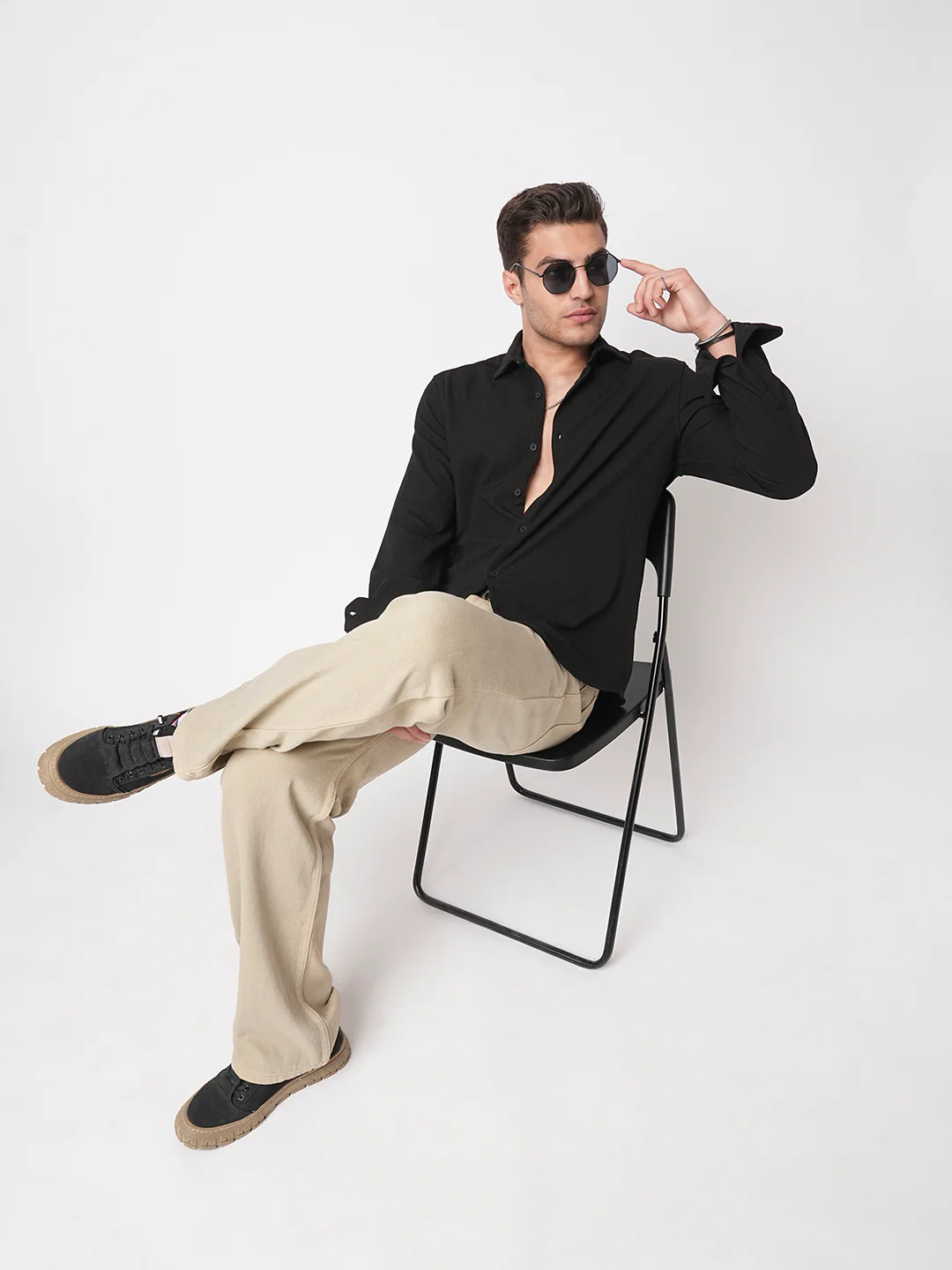Jade Black Textured Shirt - Image 7