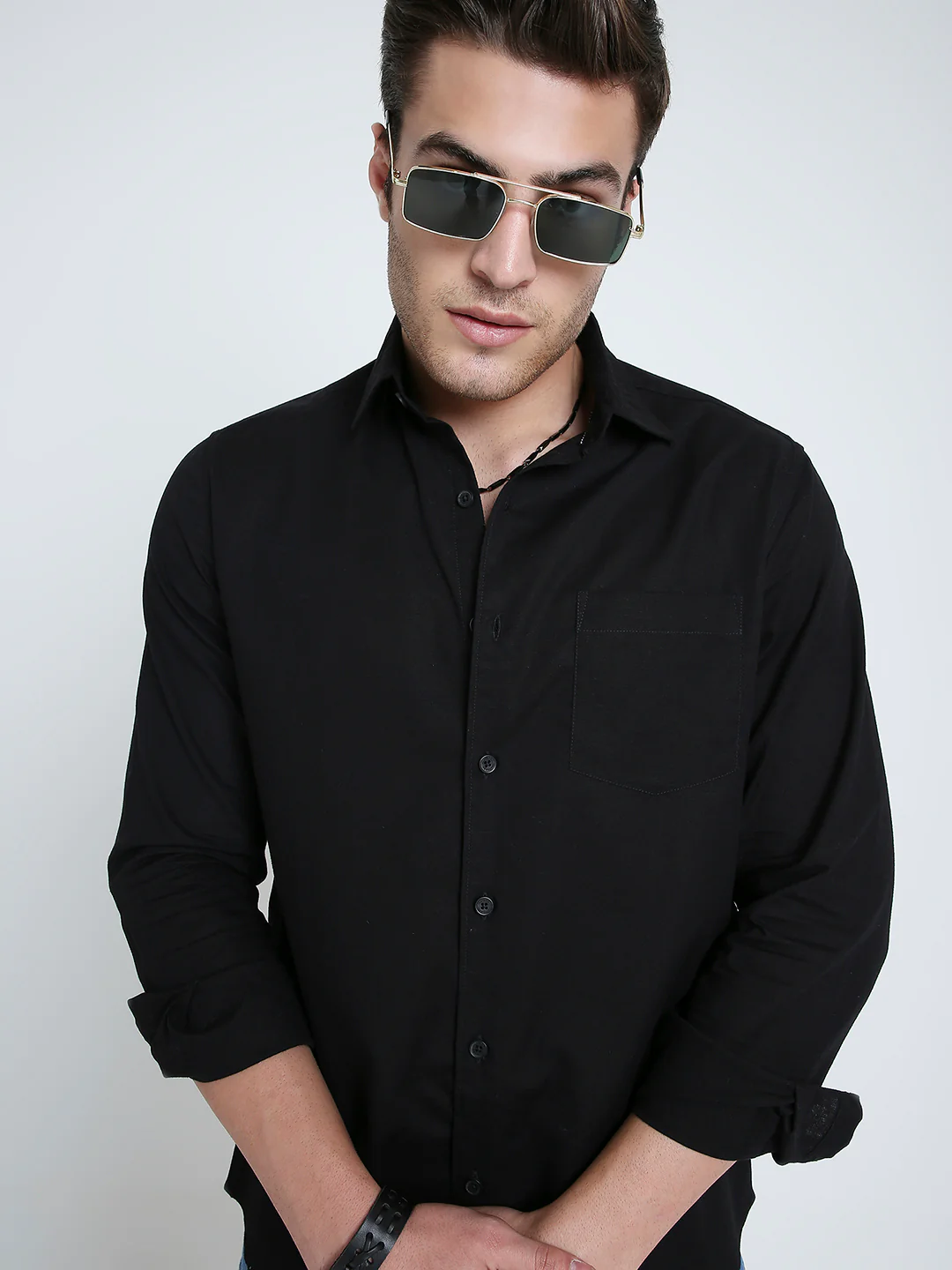 Jet Black Essentials Slub Shirt - Image 2