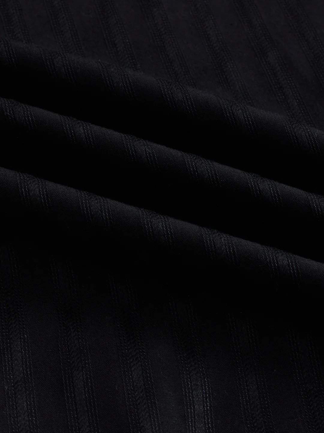 Jet Black Glossy Striped Kurta - Image 9