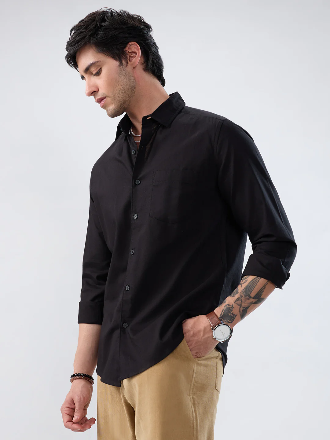 Jet Black Oxford Luxe Shirt - Image 5