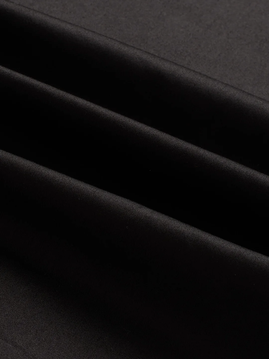 Jet Black Satin Button-Down Collar Luxe Shirt - Image 8
