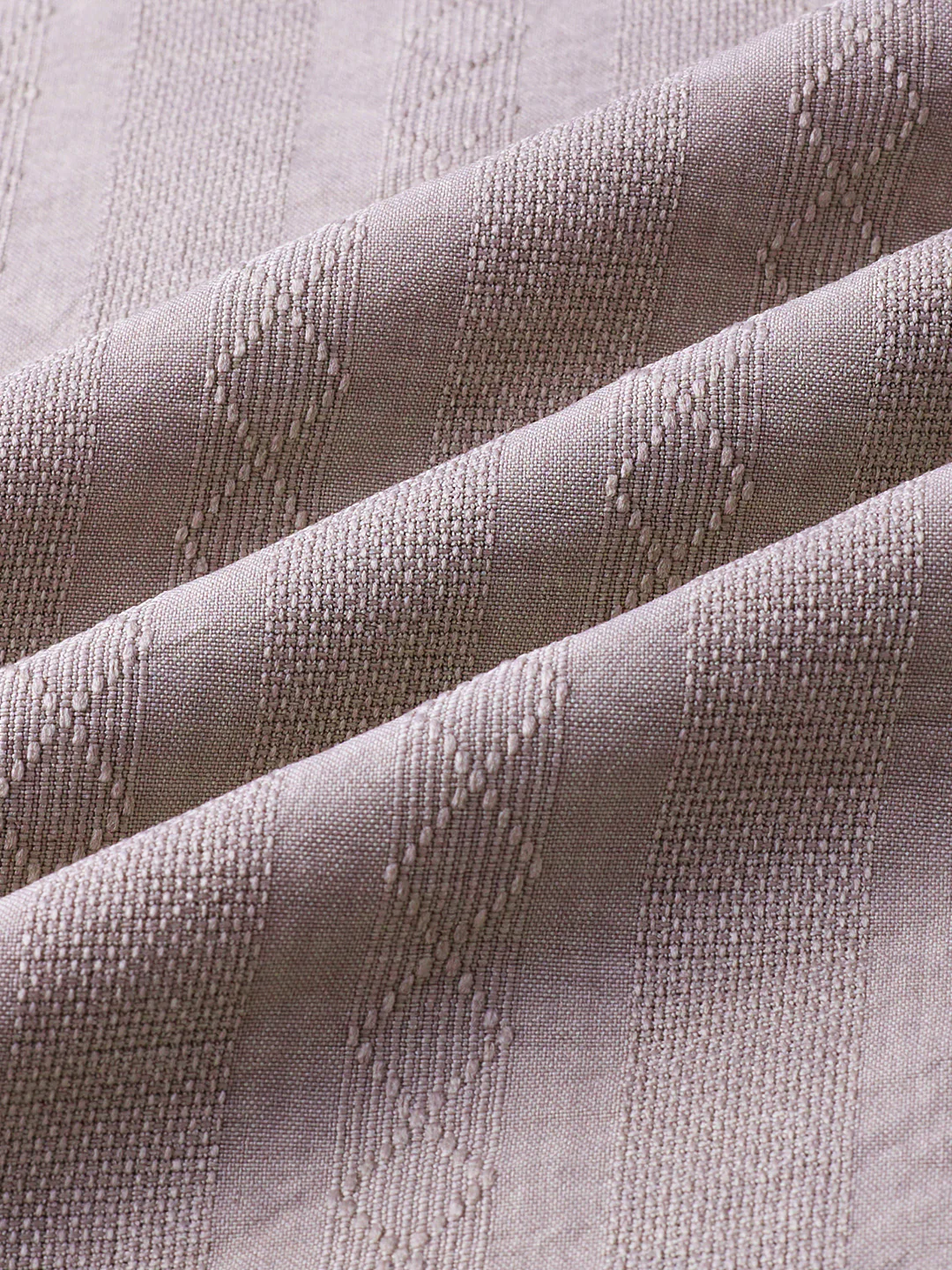 Taupe Lozenge Weave Striped Kurta - Image 9