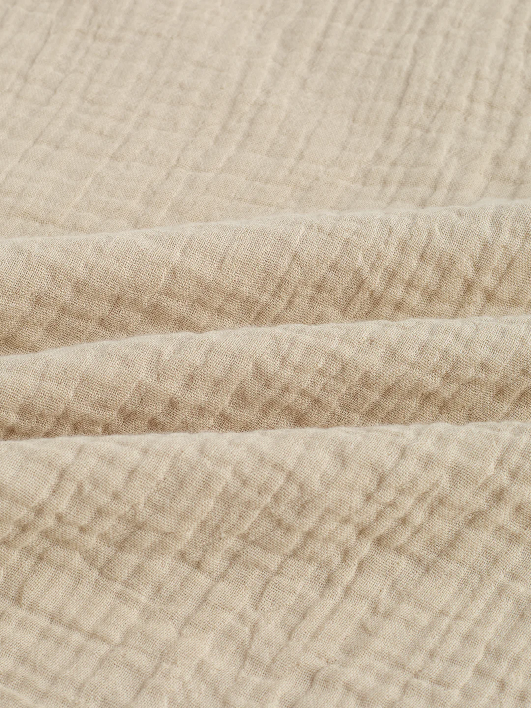 Latte Beige Double Cloth Cuffless Oversized Shirt - Image 3