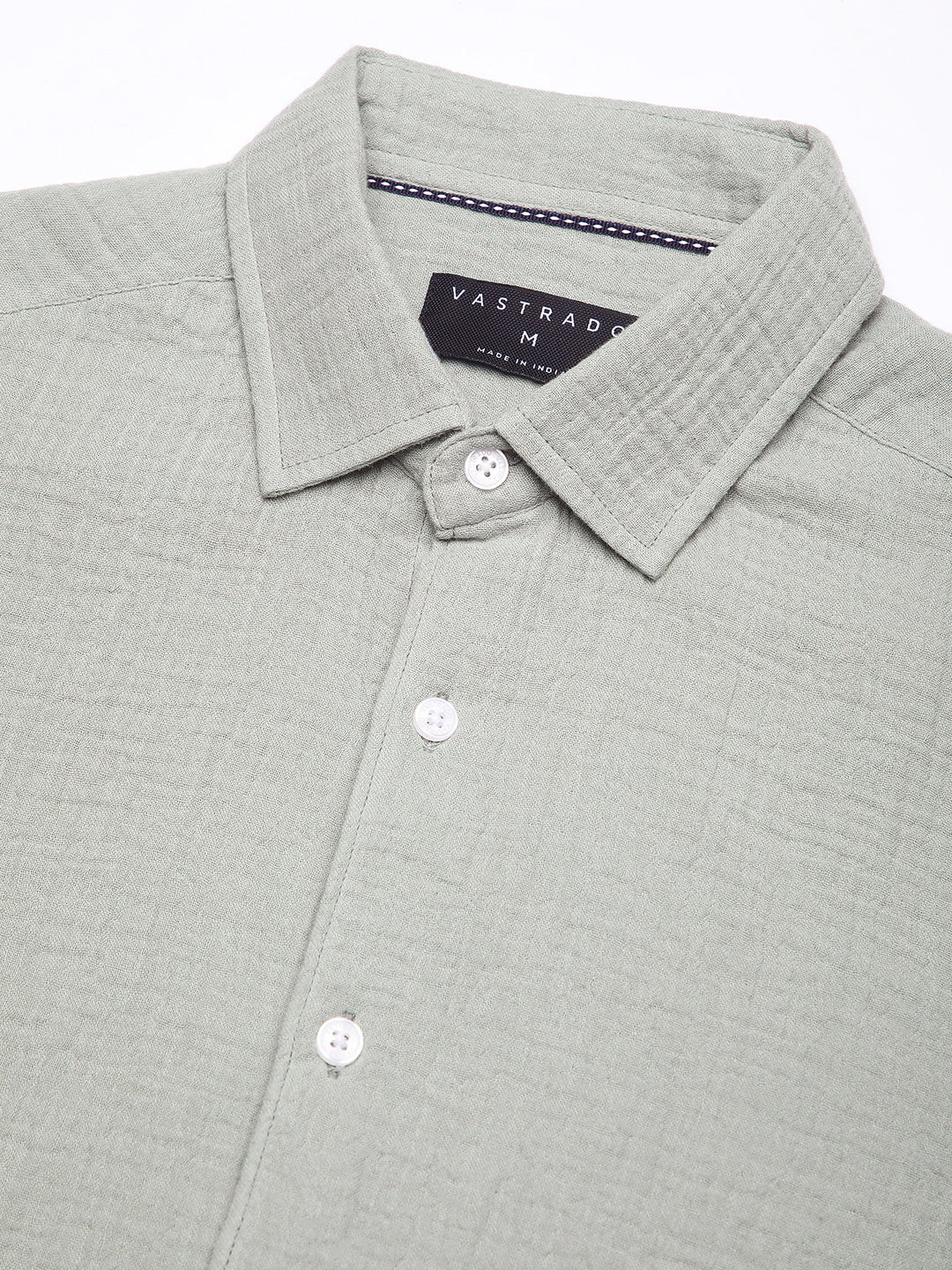 Laurel Green Zephyr Double Cloth Crinkled Shirt - Image 3