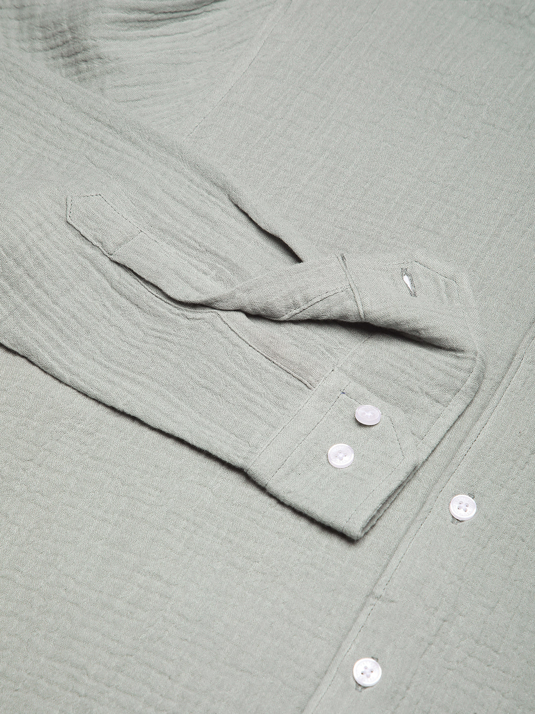 Laurel Green Zephyr Double Cloth Crinkled Shirt - Image 9