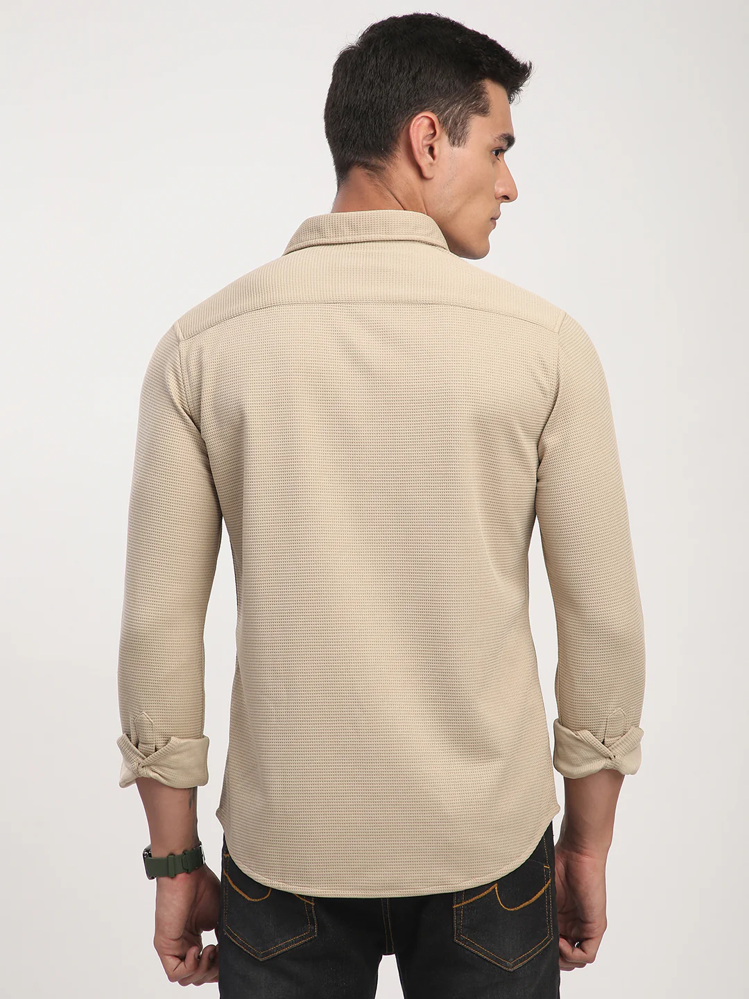 Light French Beige Waffle Shirt - Image 6