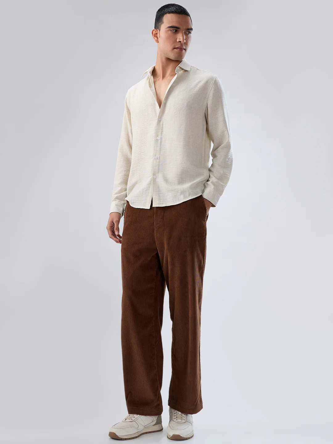 Light Pista Green Crinkled Textured Shirt - Image 7