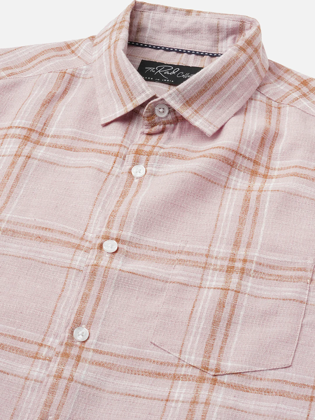 Lilac Luster Plaid Checks Linen Blend Shirt - Image 3