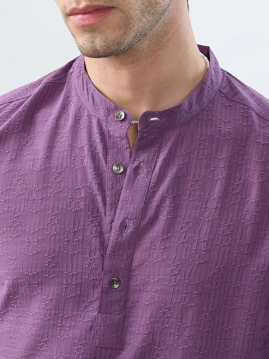Luxury Purple Refined Textured Kurta - Image 3