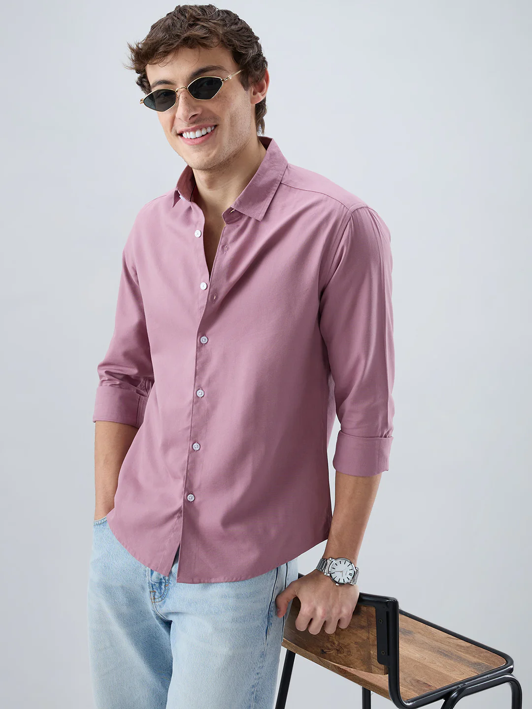Luxe Dusty Mauve Oxford Shirt - Image 2