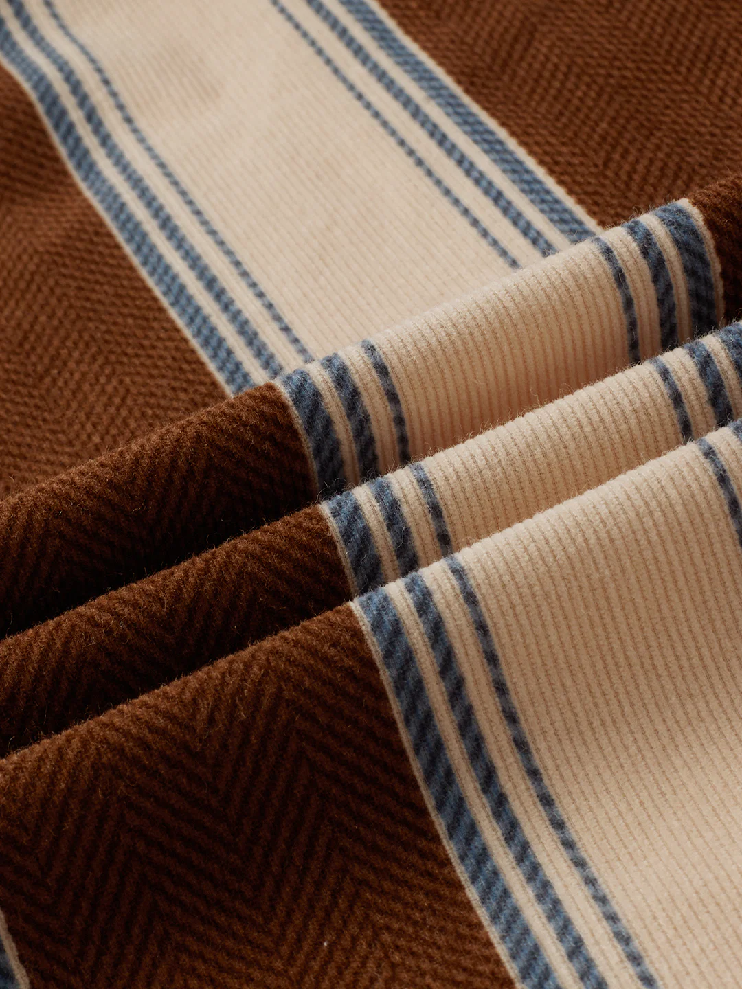 Luxe Meadow Weave Herringbone Multi Striped Corduroy Shirt - Image 8