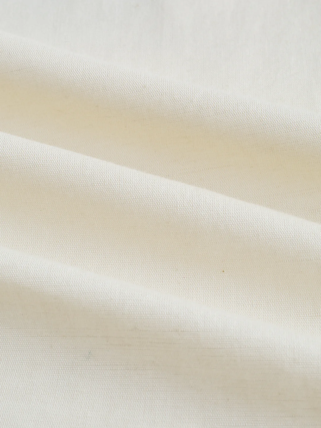 Luxe Off-White Fine Sheer Linen Blend Boxy Fit Crop Shirt - Image 3