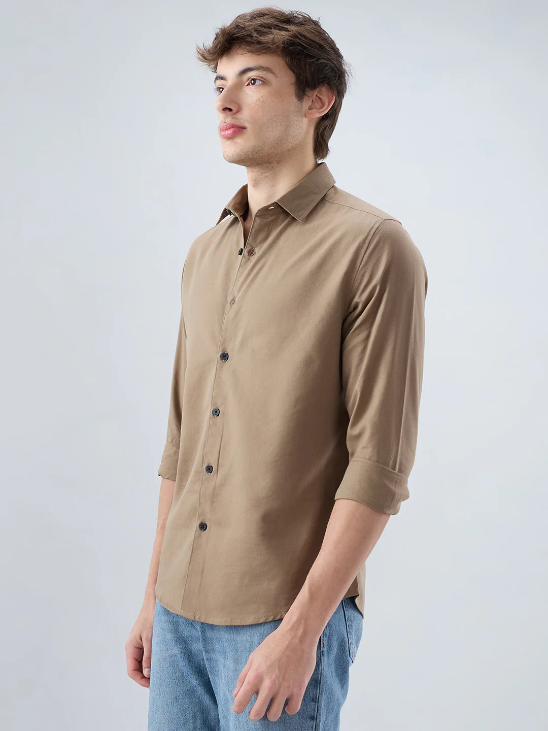 Luxe Olive Brown Oxford Shirt - Image 6