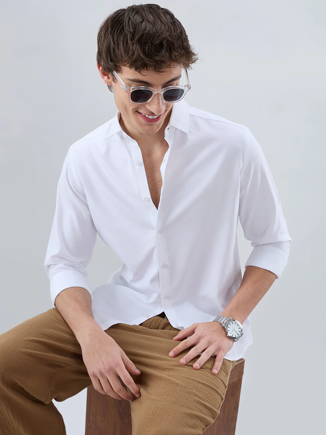 Luxe Snow White Oxford Shirt - Image 2