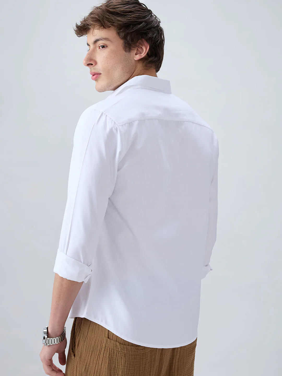 Luxe Snow White Oxford Shirt - Image 6
