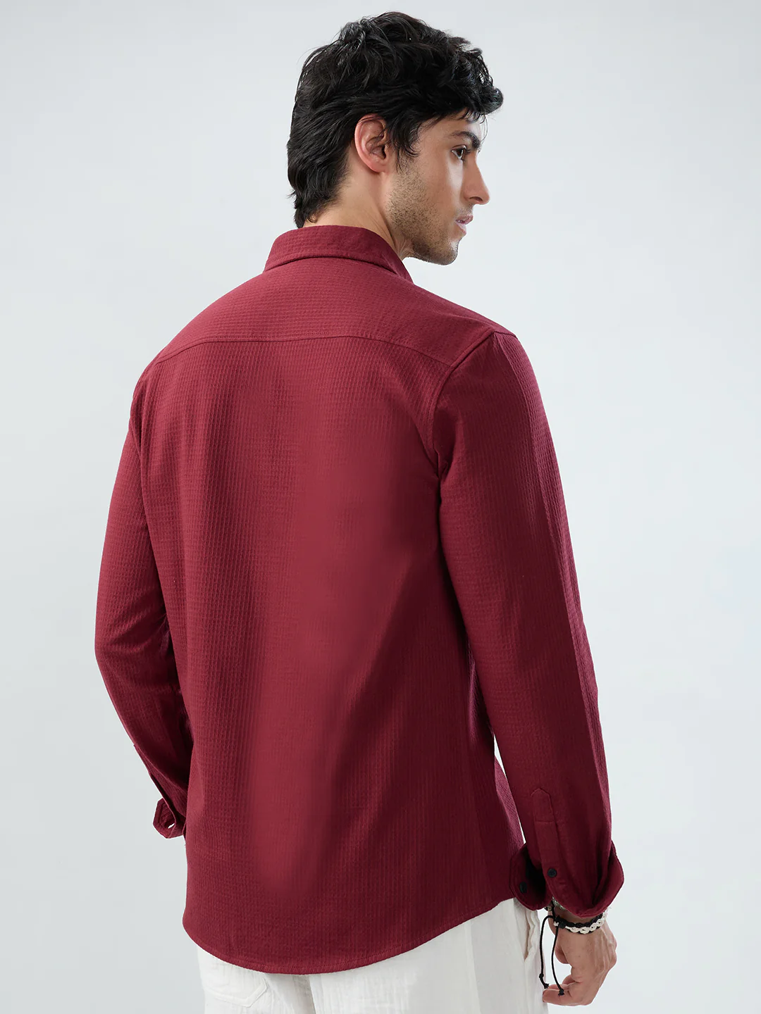 Maroon Jacquard Workday Edit Knit Shirt - Image 6