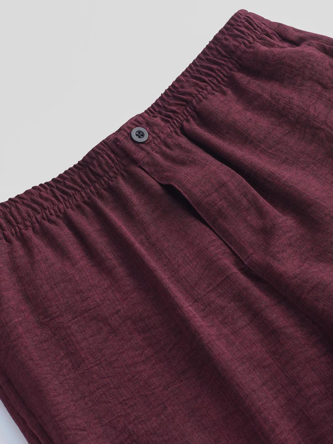 Maroon Slub Textured Wide-Leg Trousers - Image 3