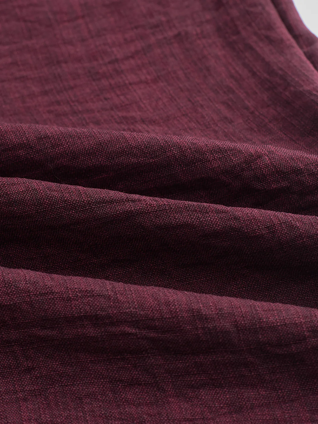 Maroon Slub Textured Wide-Leg Trousers - Image 9