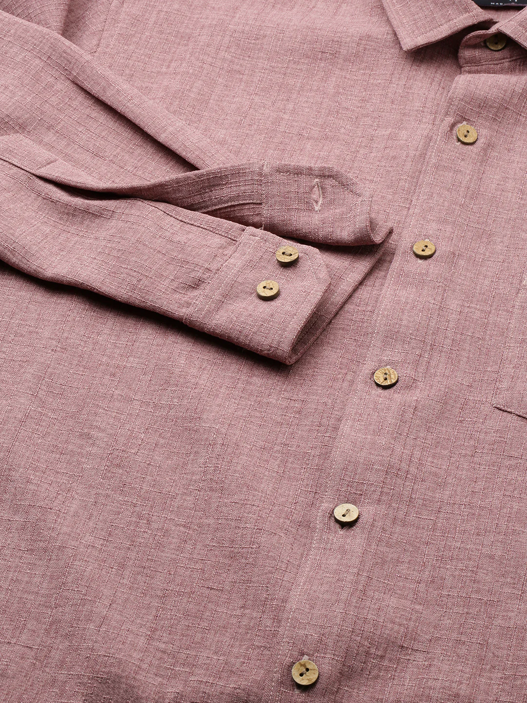 Mauve Slub Textured Shirt - Image 3