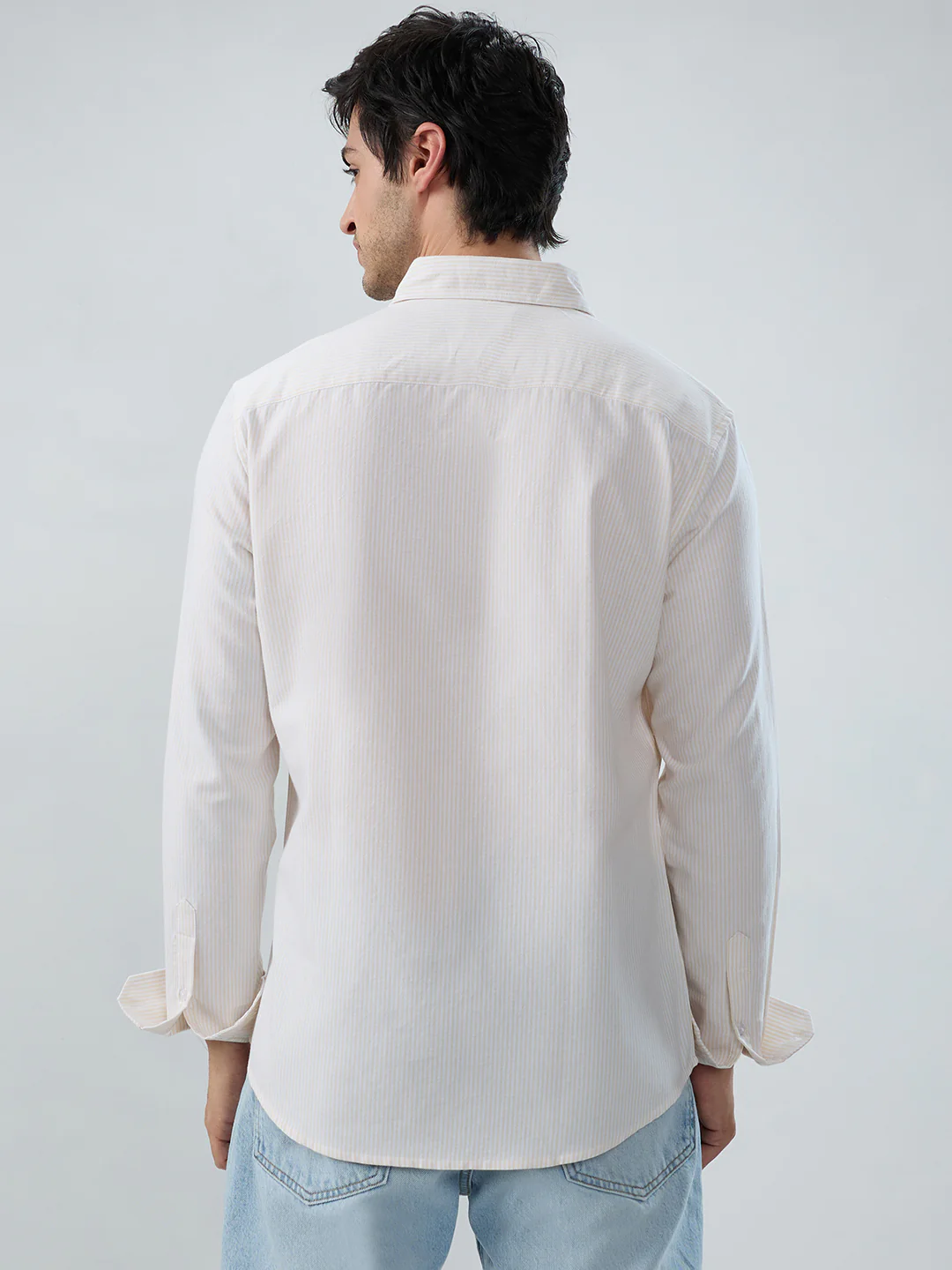 Mellow Yellow Pinstripe Button-Down Collar Shirt - Image 7