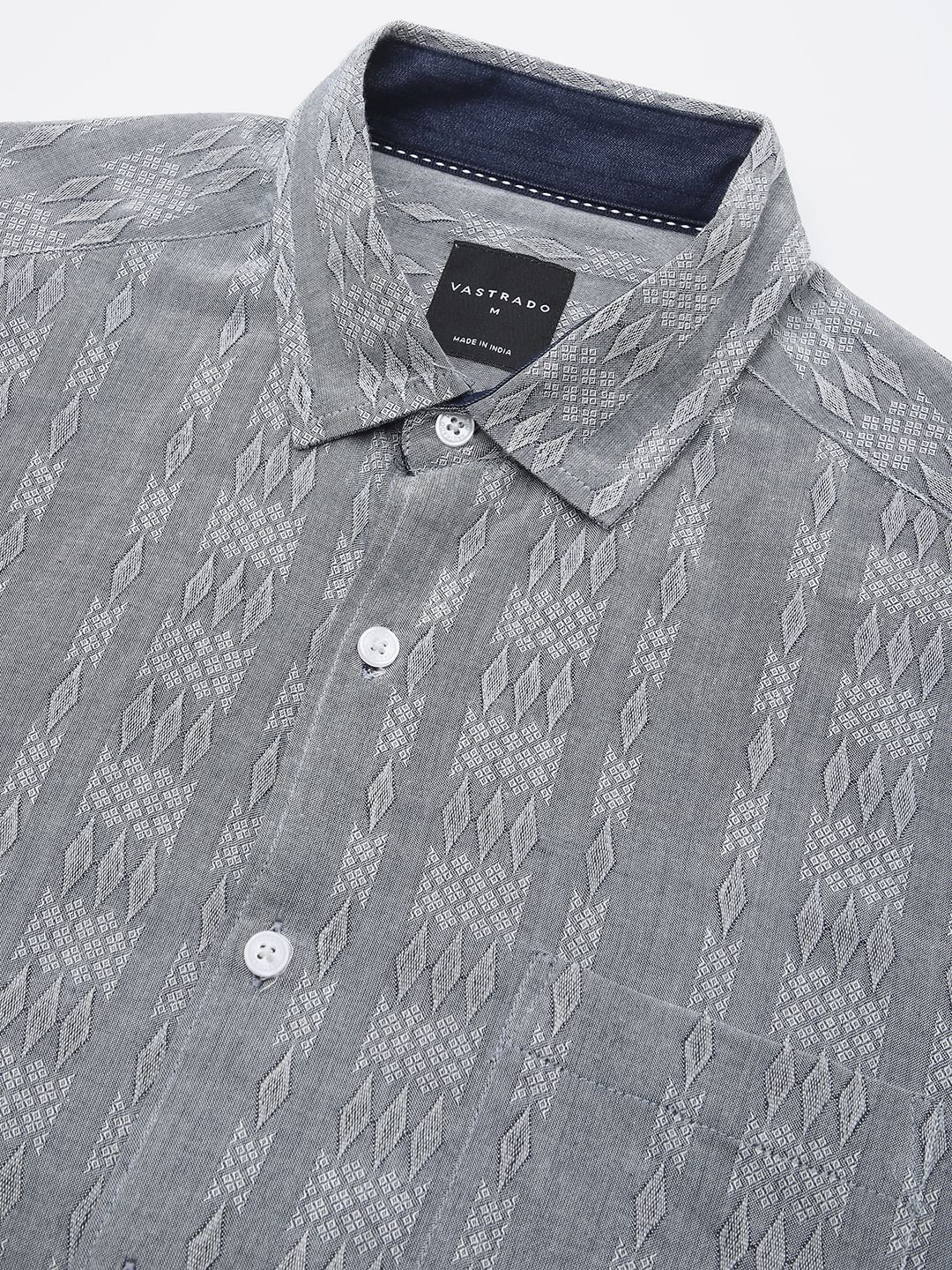 Metal Grey Ikat Jacquard Shirt - Image 8