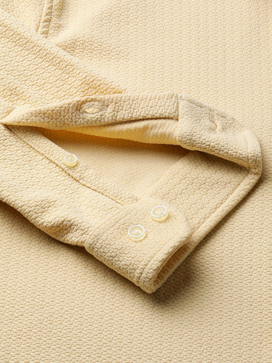 Meticulous Light Beige Jacquard Shirt - Image 3