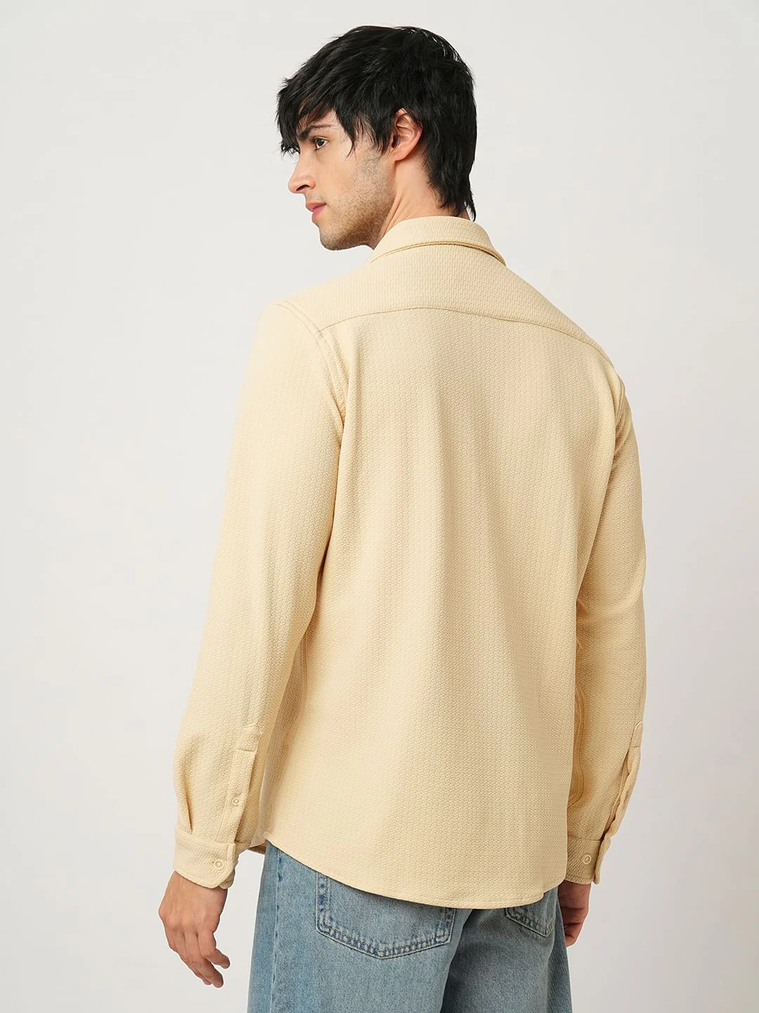 Meticulous Light Beige Jacquard Shirt - Image 7
