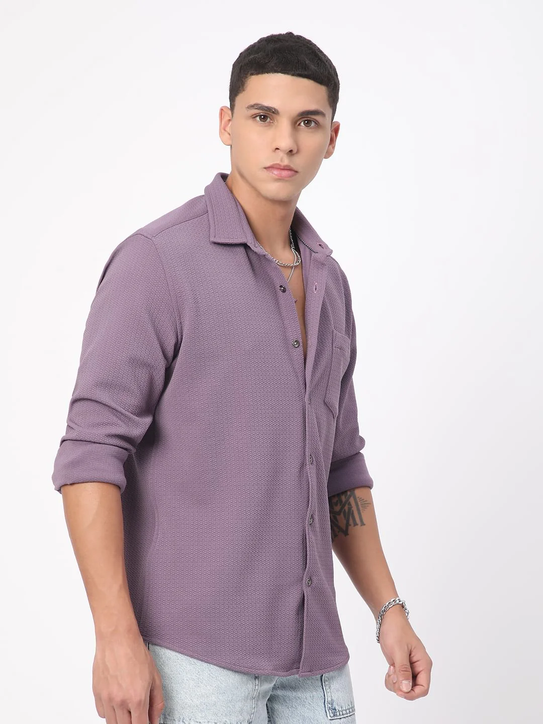 Meticulous Lilac Jacquard Shirt - Image 6