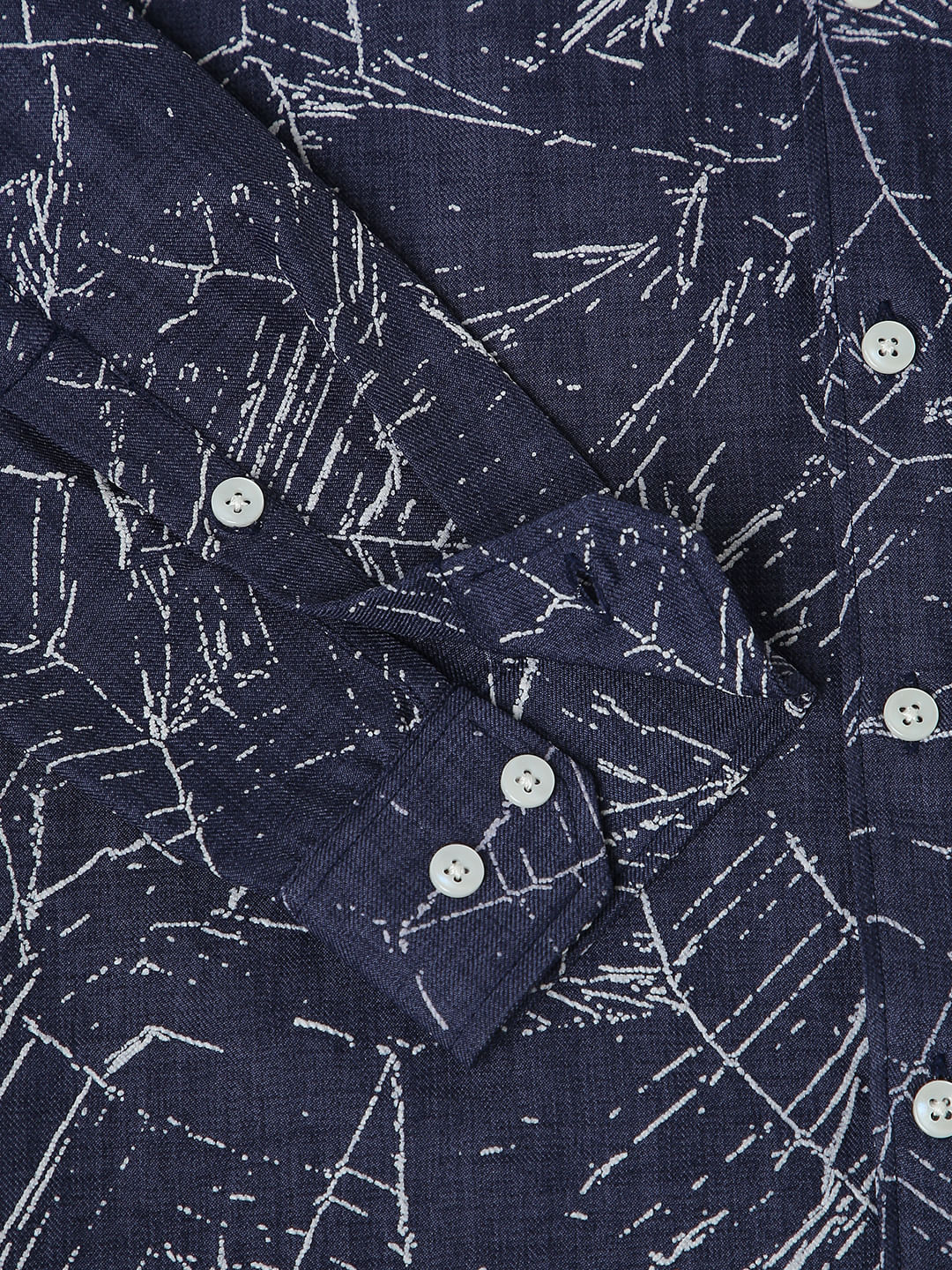 Midnight Blue Abstract Printed Shirt - Image 9