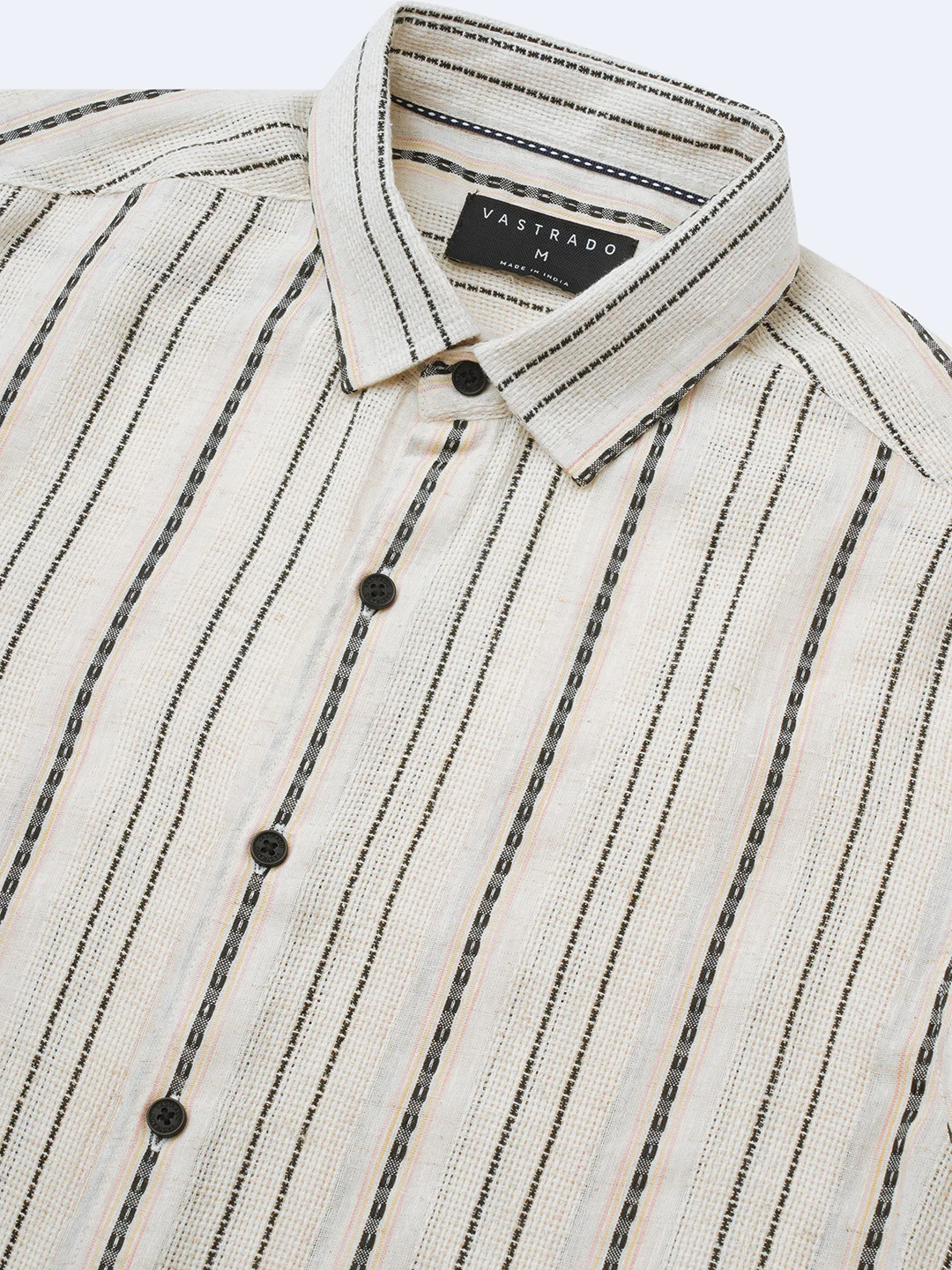 Minimal Ivory Loomed Textured Shirt - Image 3