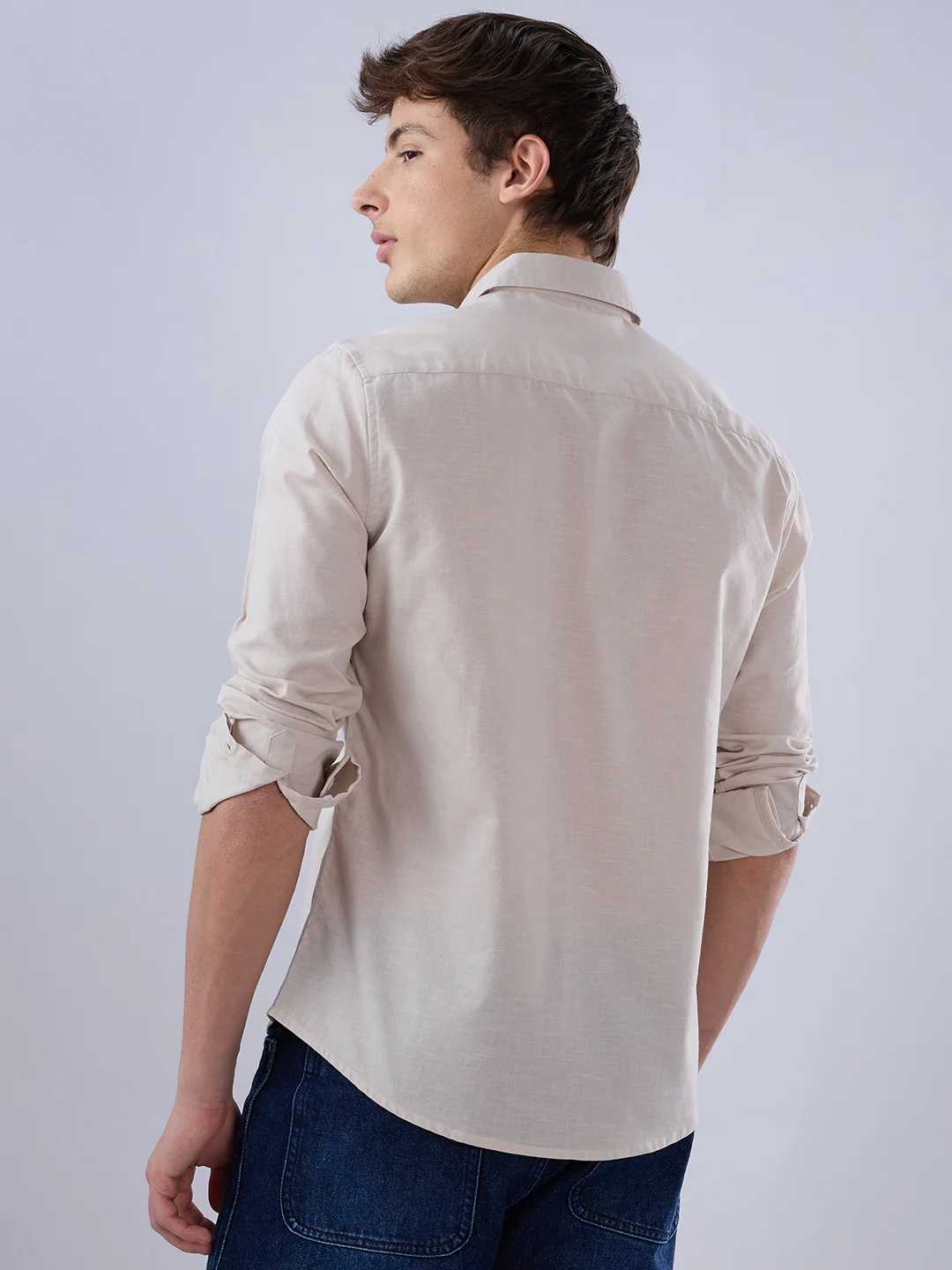 Solid Beige Everyday Shirt - Image 7