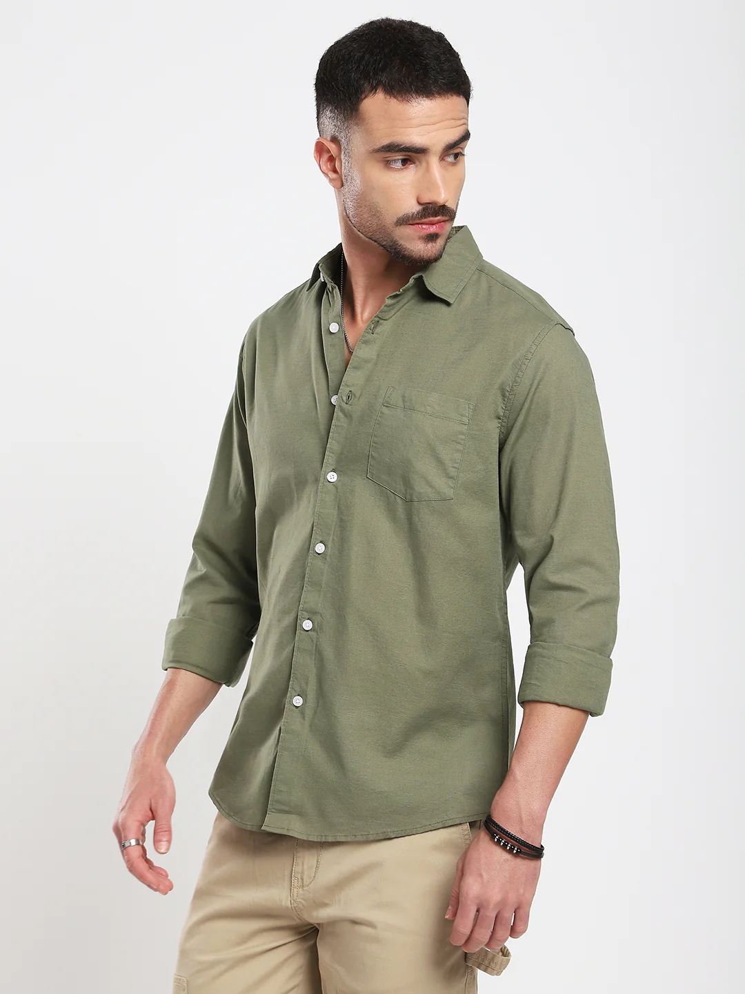 Minimal Olive Haze Everyday Shirt - Image 5