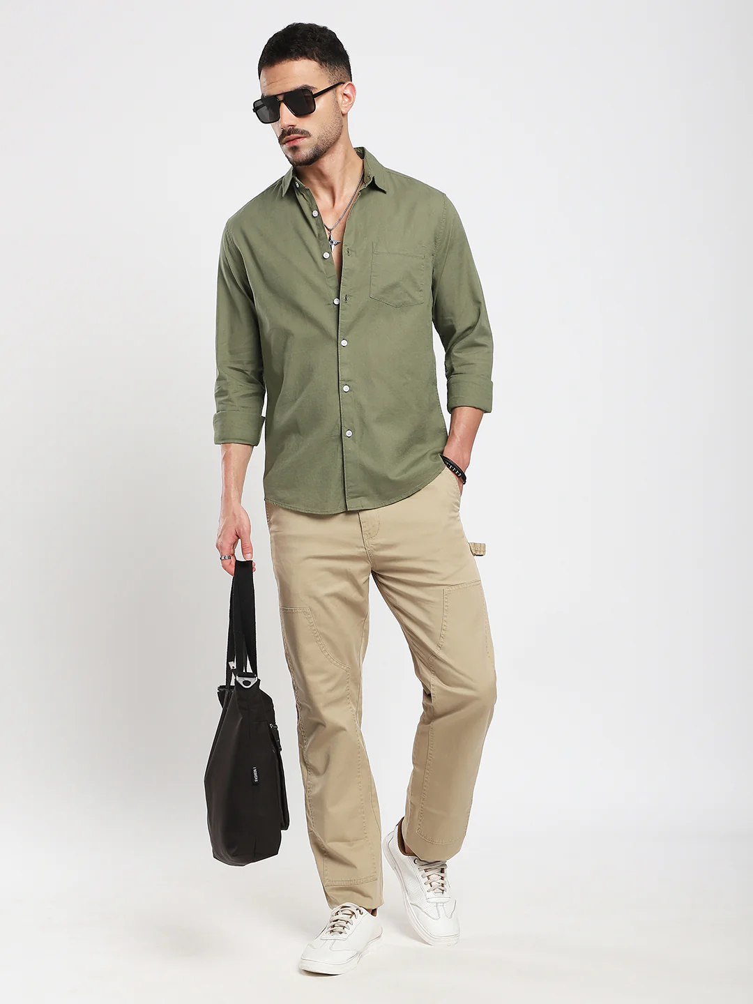 Minimal Olive Haze Everyday Shirt - Image 7