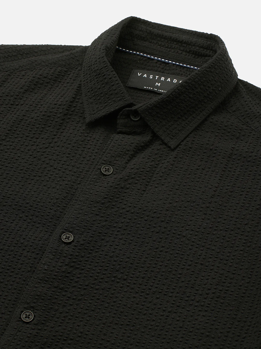 Minimalist Black Seersucker Shirt - Image 3