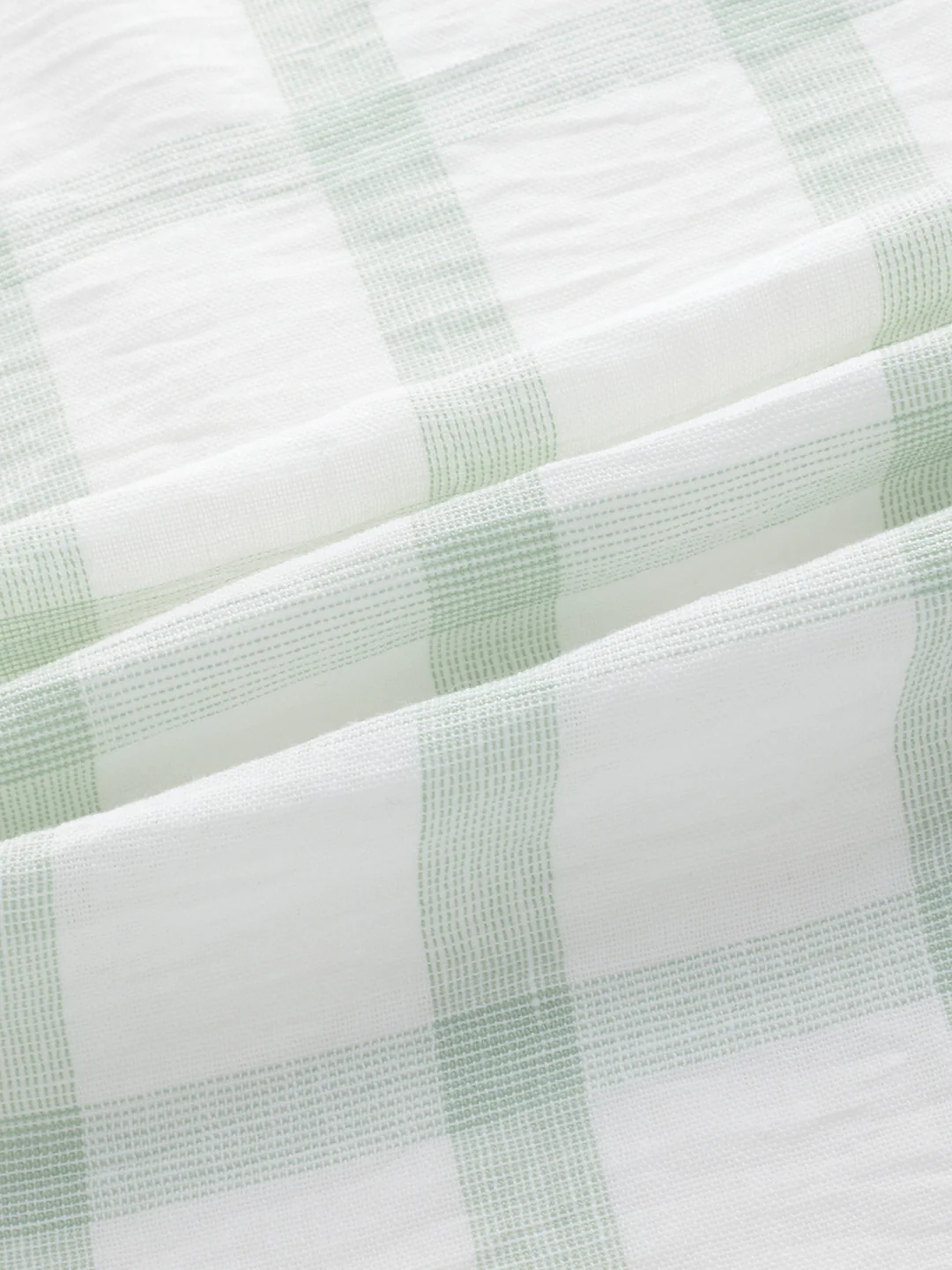 Minted Sage Green Box Checks Boxy Fit Crop Shirt - Image 7