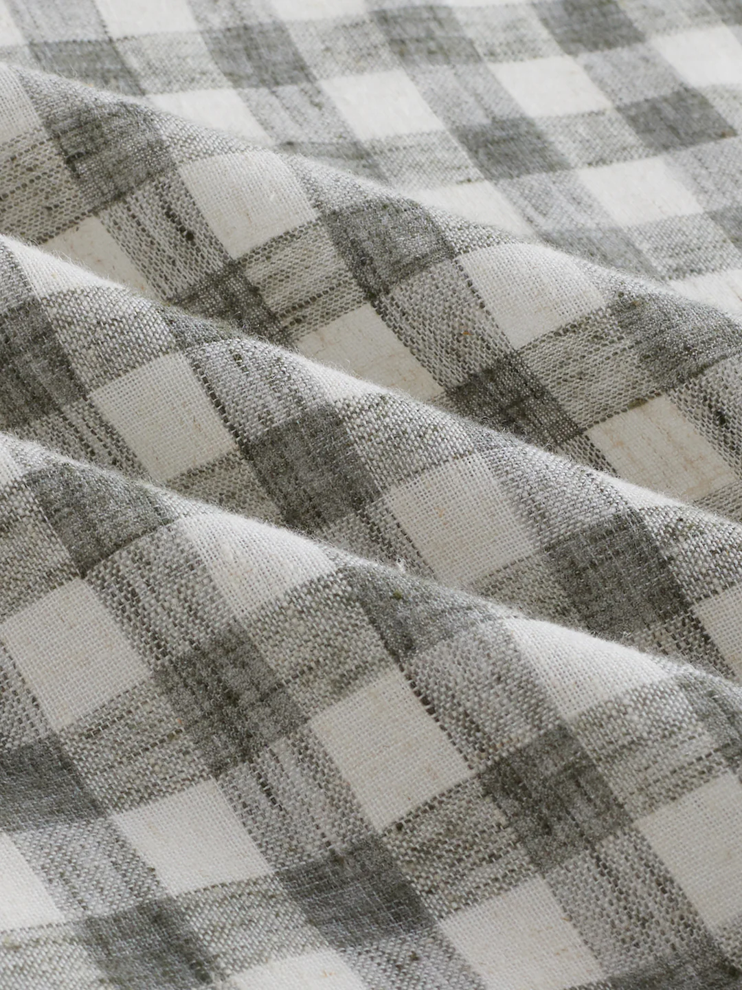 Mist Green Linen Blend Checks Shirt - Image 10