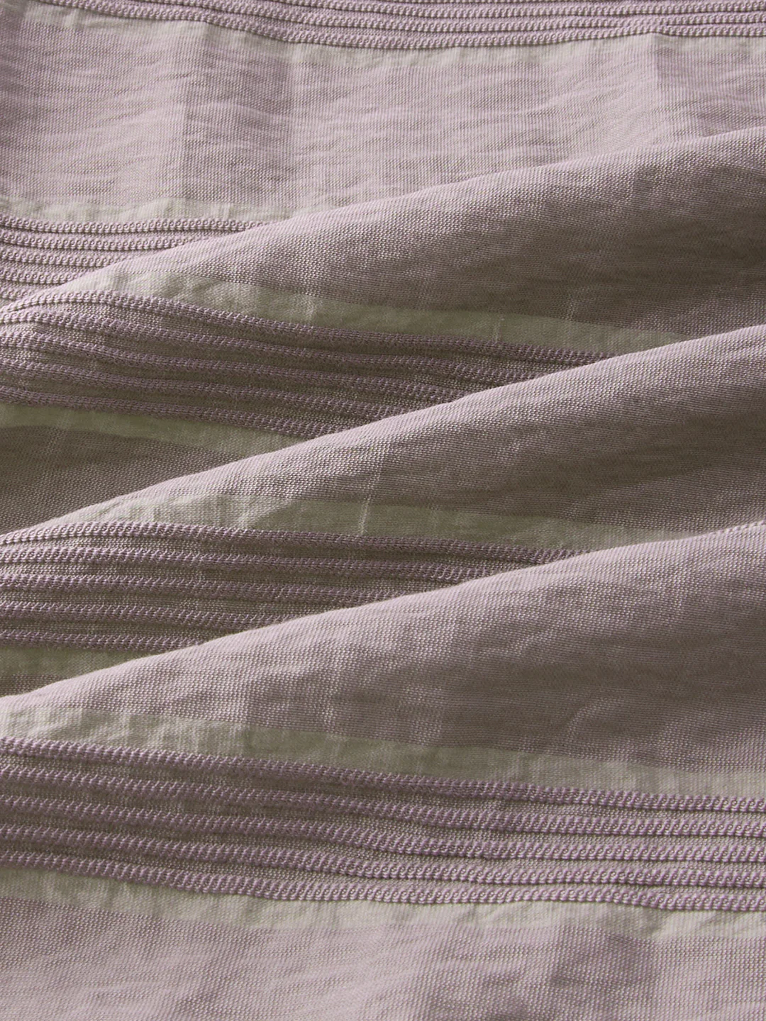 Misty Grey Textured Stripe Boxy Fit Crop Shirt - Image 9