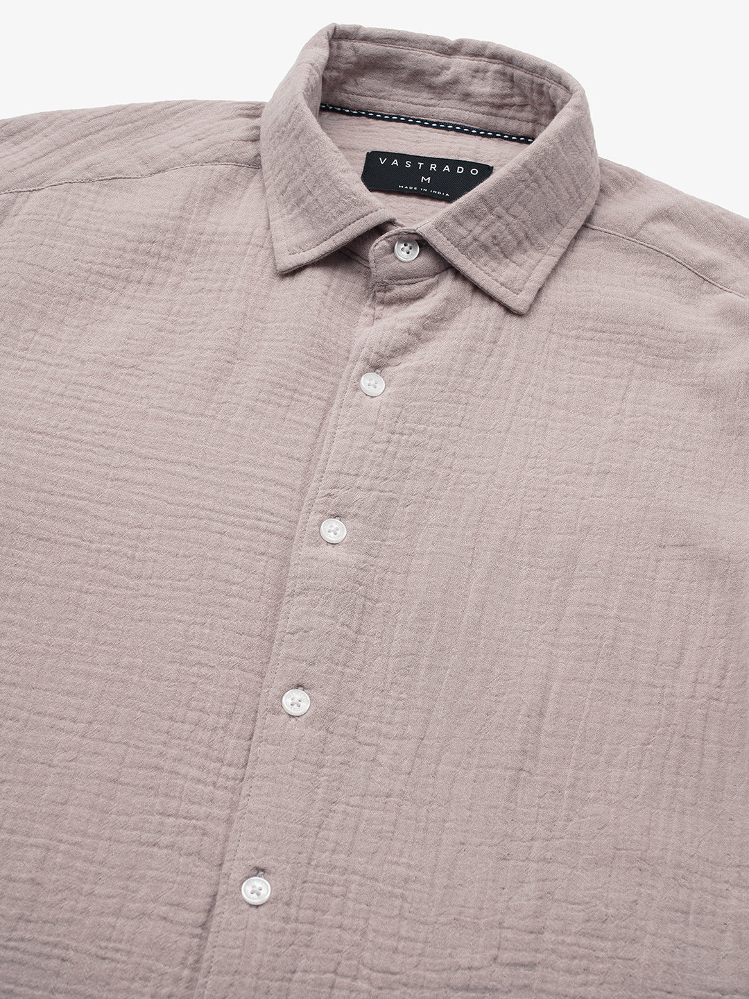 Misty Mauve Double Cloth Crinkled Shirt - Image 3