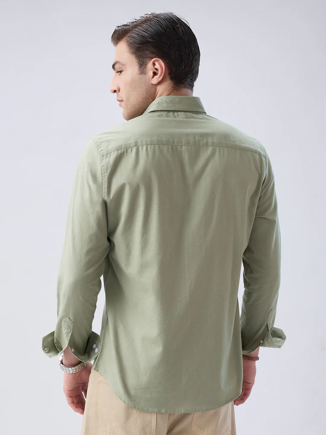 Misty Olive Slub Weave Everyday Shirt - Image 7