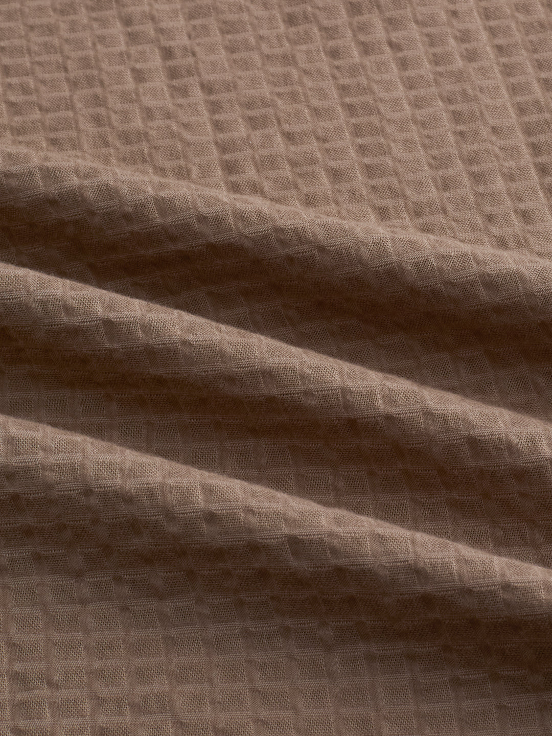 Mocha Brown Box Checks Embossed Double Cloth Shirt - Image 3