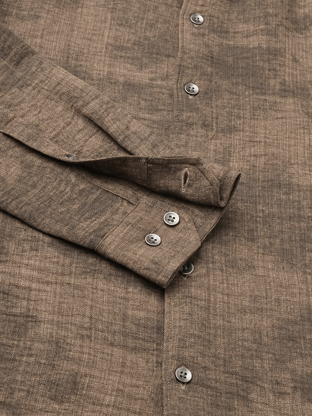 Mocha Brown Rustic Tie & Dye Printed Shirt - Image 9