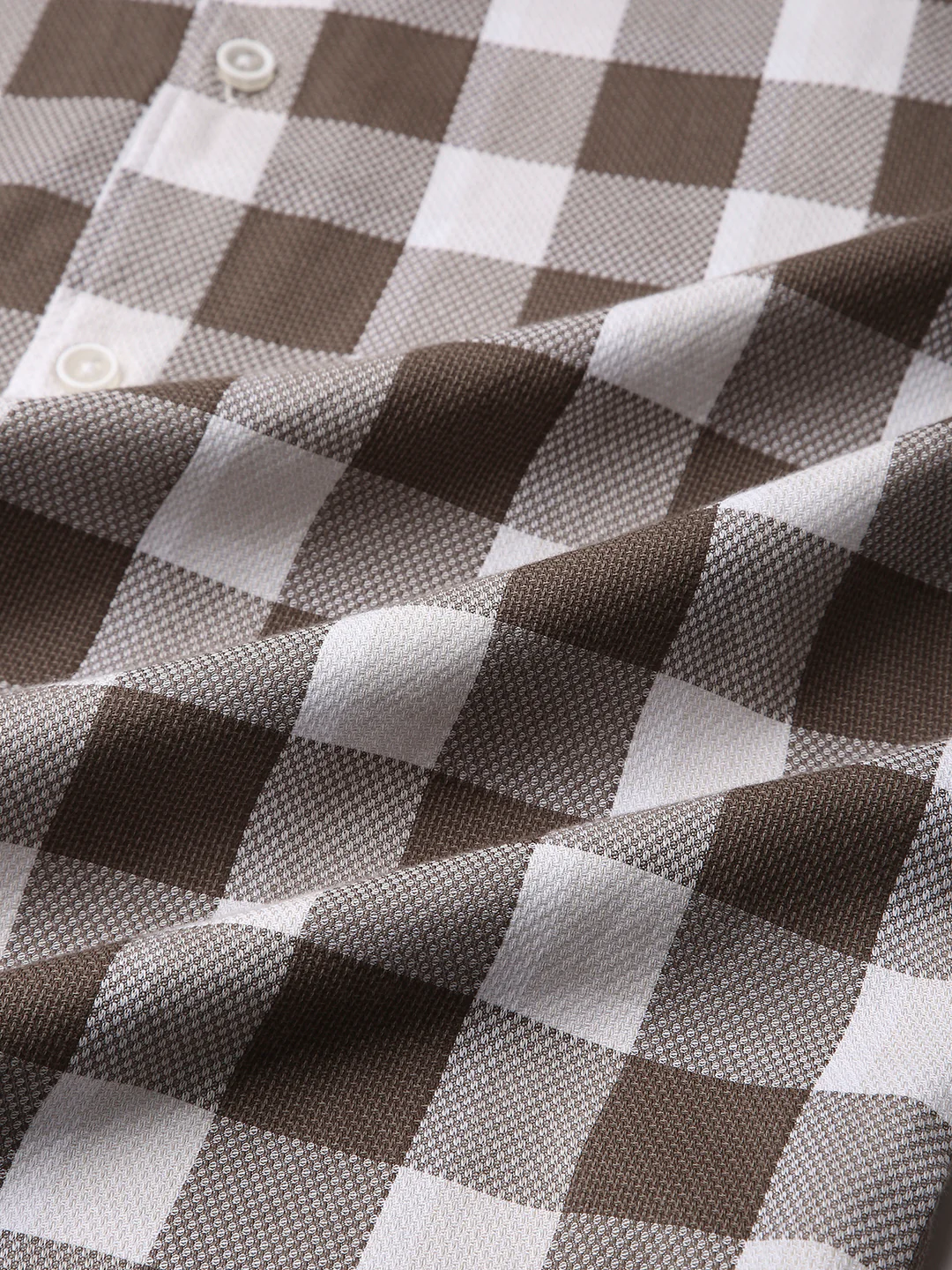 Mocha Brown & White Checkerboard Shirt - Image 9