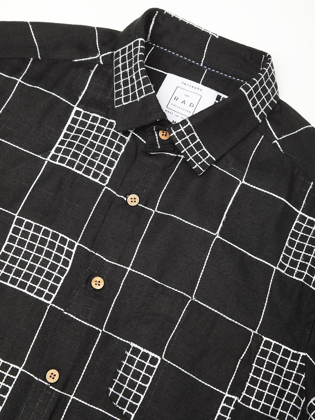 Modish Black Square Embroidered Shirt - Image 3