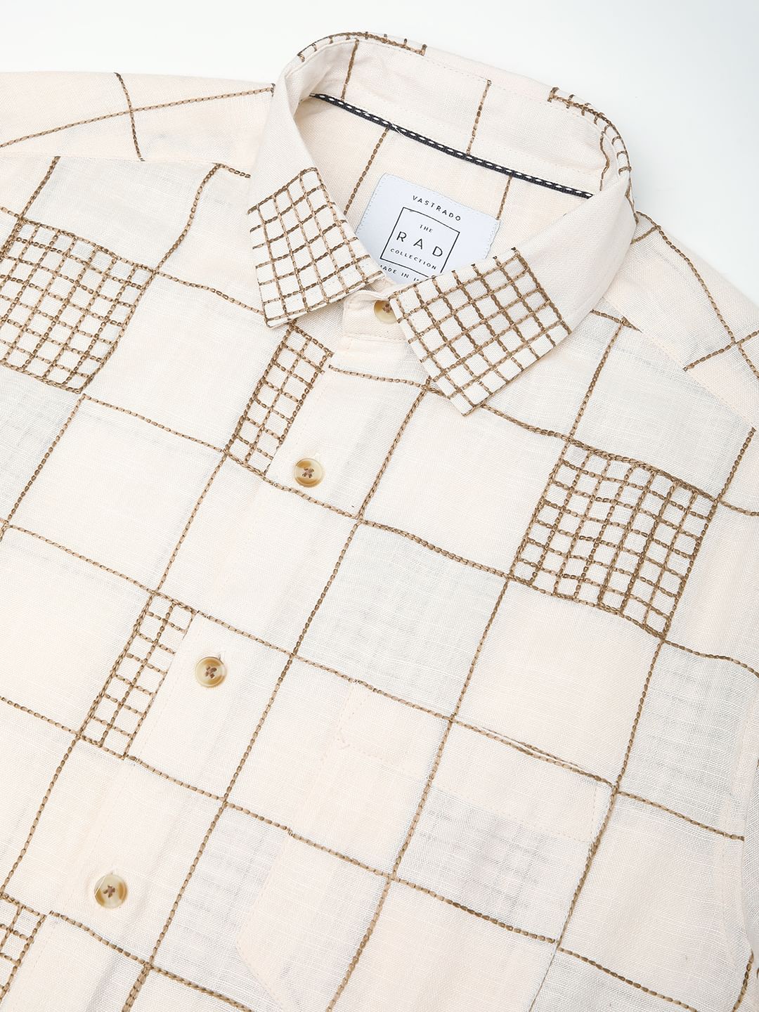 Modish Ivory Square Embroidered Shirt - Image 3