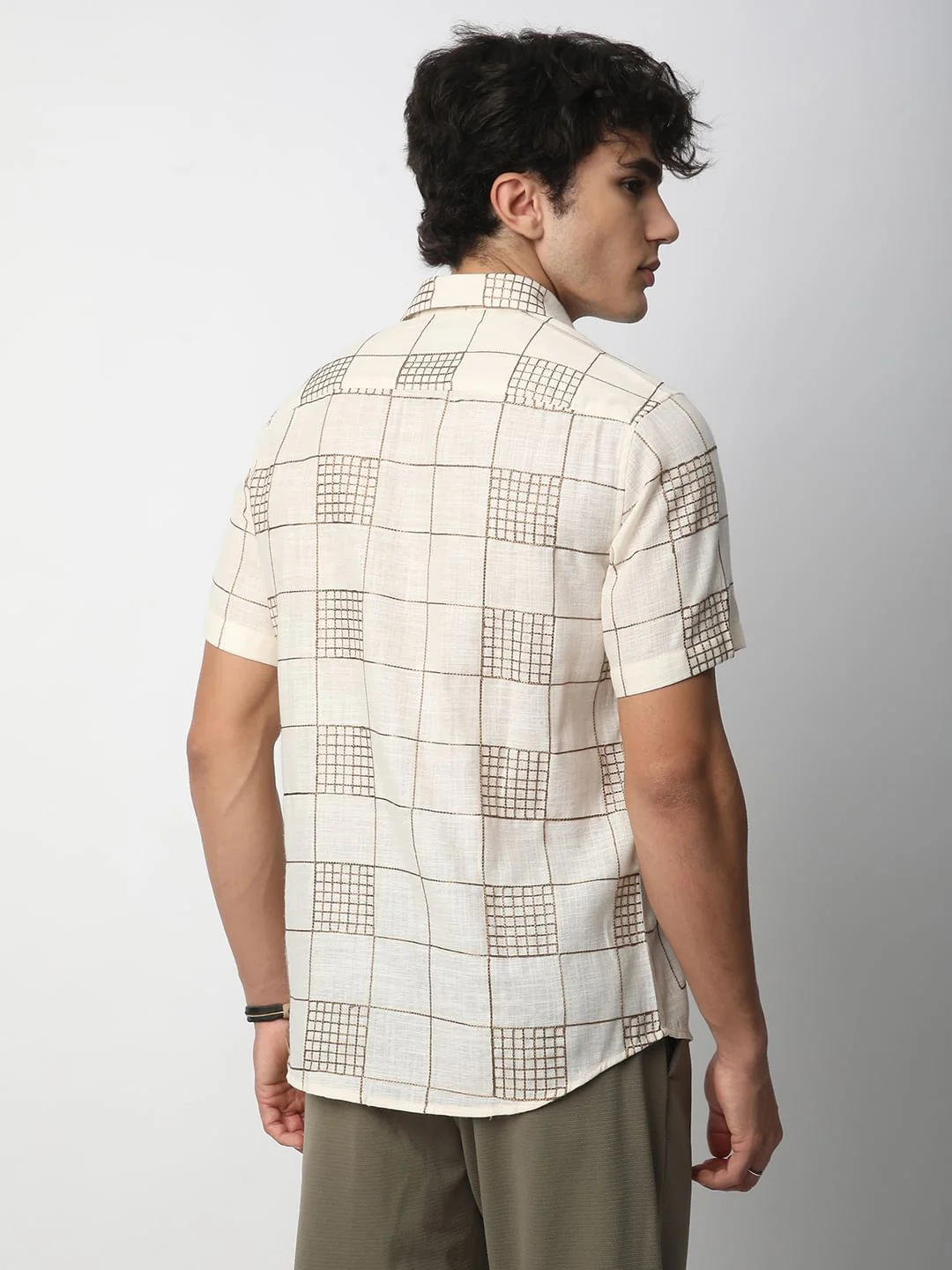 Modish Ivory Square Embroidered Shirt - Image 7